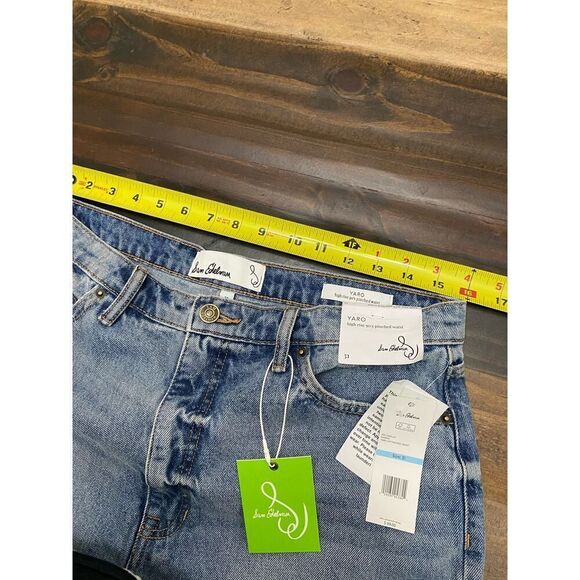 Sam Edelman YARO High Rise 90's Pinched Waist Jeans Distressed Denim Size 31 - Picture 7 of 11